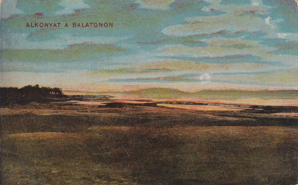 [325] Alkonyat a Balatonon. Déli part, homokos partszakasz. 
